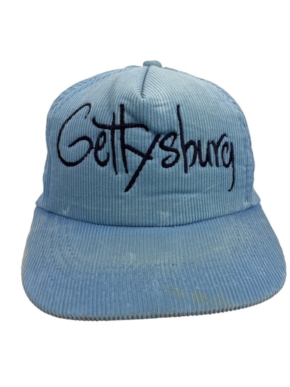 Vintage Gettysburg Light Blue Snapback Hat Corduroy Cap Hat Sam Jung - Picture 1 of 10